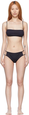 Courrèges Ssense Exclusive Black Nylon Bikini In 9999 Black