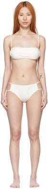 Courrèges Ssense Exclusive Off-white Nylon Bikini In 2010 Yellow