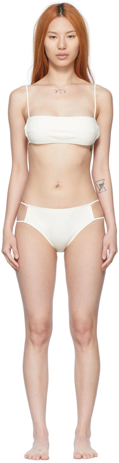 Courrèges Ssense Exclusive Off-white Nylon Bikini In 2010 Yellow