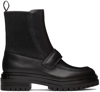 GIANVITO ROSSI BLACK LEATHER BERCK BOOTS