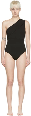 Haight Crepe Maria Asymmetric One Piece Swimsuit In 0001 Black