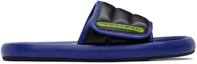 Moschino Black & Blue Logo Slides In 00a Fantasy Color