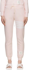 Thom Browne 4-bar Detail Ottoman Rib Cotton Joggers In Lt Pink 680