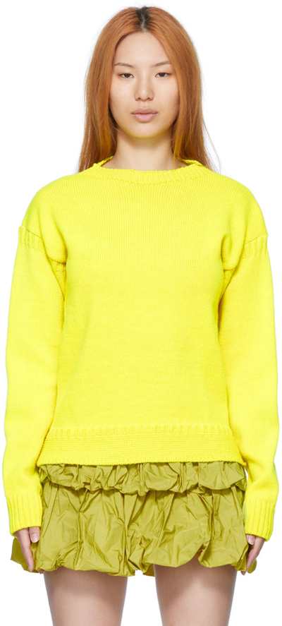 Molly Goddard Ayla Neon Wool Sweater In Yellow