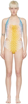 Chet Lo Multicolor Sunrise One-piece Swimsuit In Blue/yellow