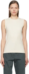 Caes Off-white Cotton Tank Top In Ivory