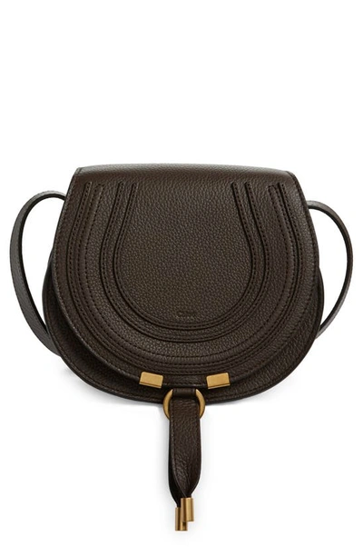 Chloé Chloe Marcie Small Leather Shoulder Bag In Bold Brown