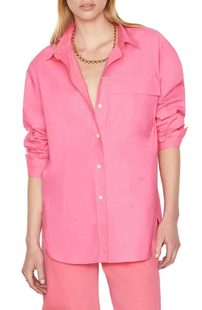 Frame The Oversized Organic Cotton Vacation Shirt In Pink