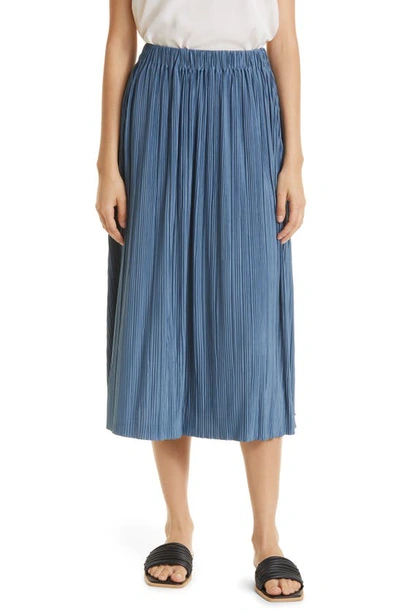 Samsoe & Samsoe Uma Pleated Midi Skirt In China Blue