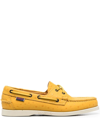 Sebago Polka-dot Leather Boat Shoess In Yellow