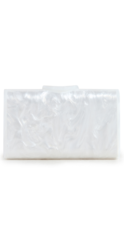 Edie Parker Mini Lara Clutch In White Pearlescent