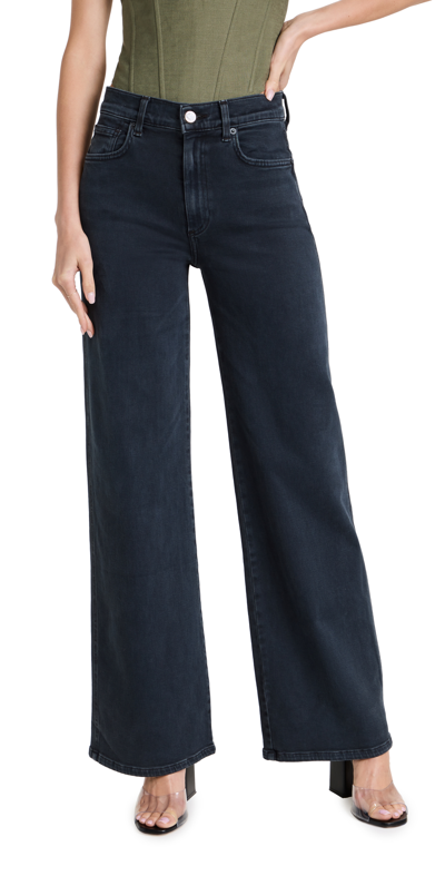 Le Jean Juliette Wide Leg Jeans In Ash