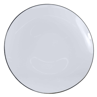 Ginori 1735 Aria Medium Flat Plate With Black Trim