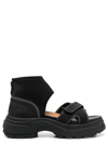 MAISON MARGIELA BLACK TOUCH STRAP SANDALS