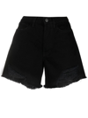 3x1 Rip Detail Black Denim Shorts In Nero