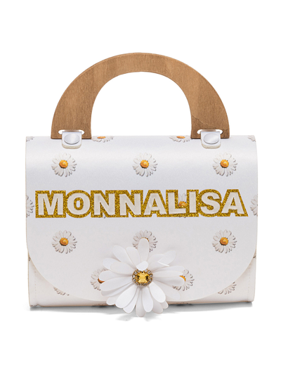 Monnalisa Wooden Handle Bag In White