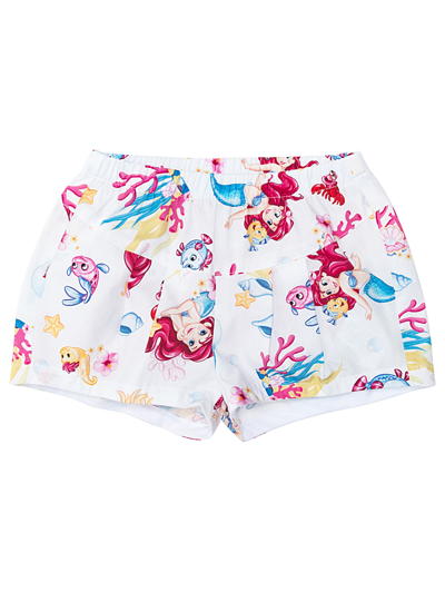 Monnalisa Poplin Girls Shorts In White + Sachet Pink
