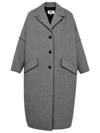 Mm6 Maison Margiela Oversized Button-front Seamed Wool Coat In Grey
