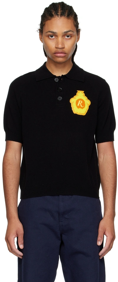 Rhude Black Merino Wool Polo