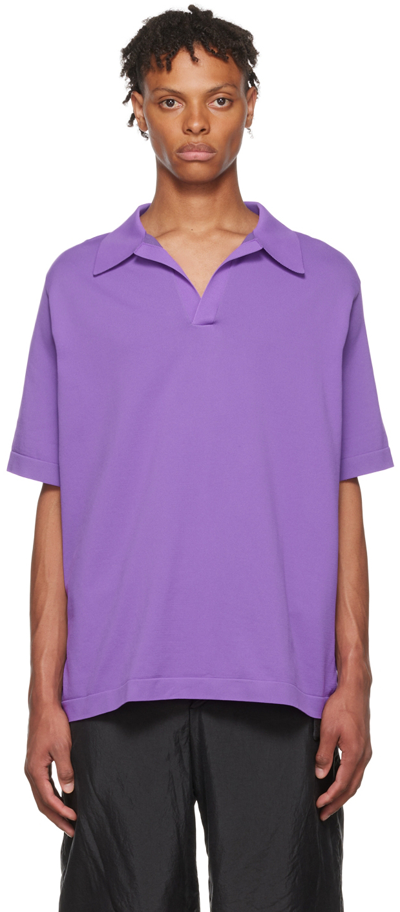 Jil Sander Purple Polyester Polo In 516 - Mauve