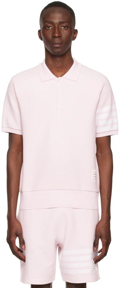 THOM BROWNE 正規品関税込みPink Cotton Polo Shirt MJP110P Thom Browne Polo In Rose-pink Cotton | ModeSens
