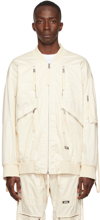 Dsquared2 Off-white Cotton Bomber In 102 Butter