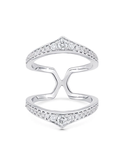 Sara Weinstock 18kt White Gold Lucia Cascade Stacking Diamond Ring In Silver