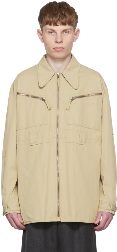 Maison Margiela Lightweight Cotton Jacket In Ivory