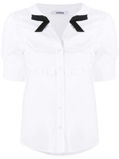 Vivetta Contrasting Ribbon-detail Shirt In White