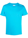 Erl Venice Crewneck Marled Cotton-jersey T-shirt In Blue