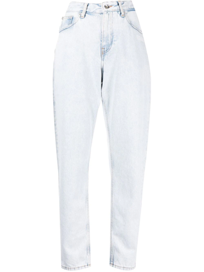 Off-white High-rise Tapered Jeans In Blue