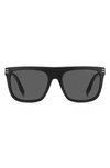 Marc Jacobs 56mm Flat Top Sunglasses In Black