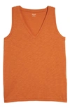 Madewell Whisper Shout Cotton V-neck Tank In Mulled Cider