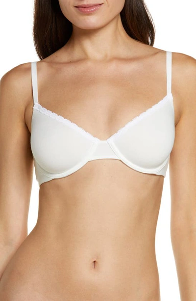 Skarlett Blue Adorned Demi Cotton Bra In White