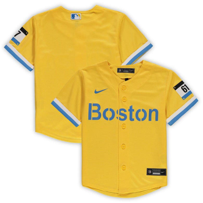 Nike Kids' Preschool  Gold Boston Red Sox Mlb City Connect Replica Team Jersey