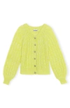GANNI CABLE KNIT MOHAIR BLEND CARDIGAN