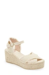 Toni Pons Irina Ankle Strap Wedge Sandal In Ecru Fabric