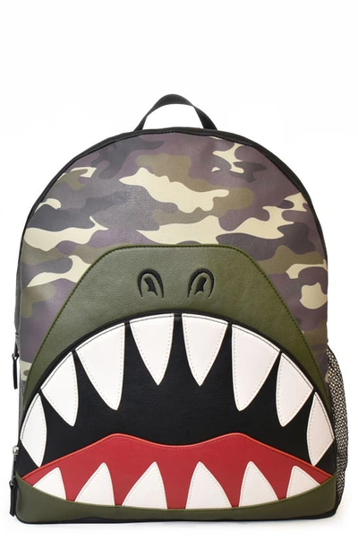 Omg Accessories Kids' Dino Camo Print Large Backpack In Olive