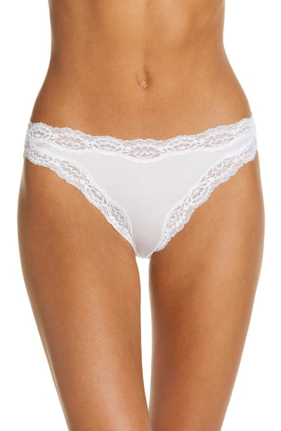 Wacoal Softly Styled High-leg Lace-trim Bikini Underwear 841301 In White
