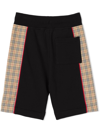 Burberry Boy's Jonah Checkered Sweat Shorts In Black