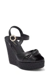 DOLCE & GABBANA KNOT EMBELLISHED SLINGBACK WEDGE SANDAL