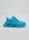 Balenciaga Men's Triple S Clear-sole Sneakers In Blue