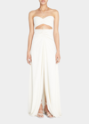 Simkhai Wylda Embellished Cutout Voile Halterneck Dress In Ivory