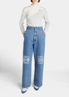 Loewe Anagram Medium-weight Denim Cropped Jeans Clothing In Jeans Blue