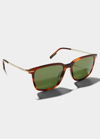 Zegna Men's Solid-lens Square Sunglasses In 52n Dhavgrn
