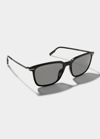 Zegna Men's Solid-lens Square Sunglasses In 01a Sblksmk