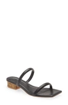 Cult Gaia Liz Square Toe Block Heel Slide Sandal In Black