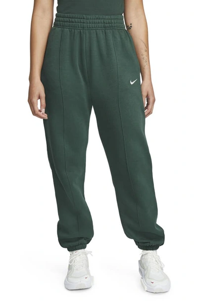 Nike Sportswear Essential Fleece Trousers In Pro Green/ White