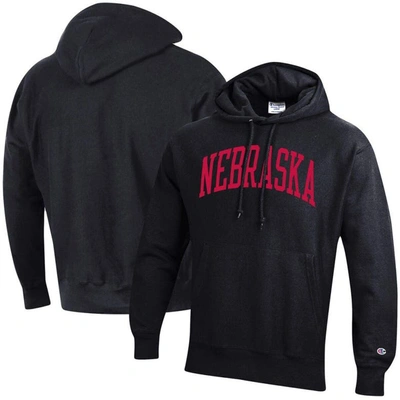 Champion Black Nebraska Huskers Team Arch Reverse Weave Pullover Hoodie