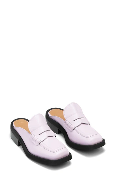 Ganni Square Toe Backless Loafers In Winsome Orchid